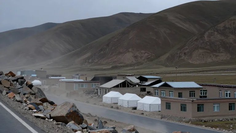 Illustration for: Sixteen killed in magnitude-7 quake near Nagqu, Tibet