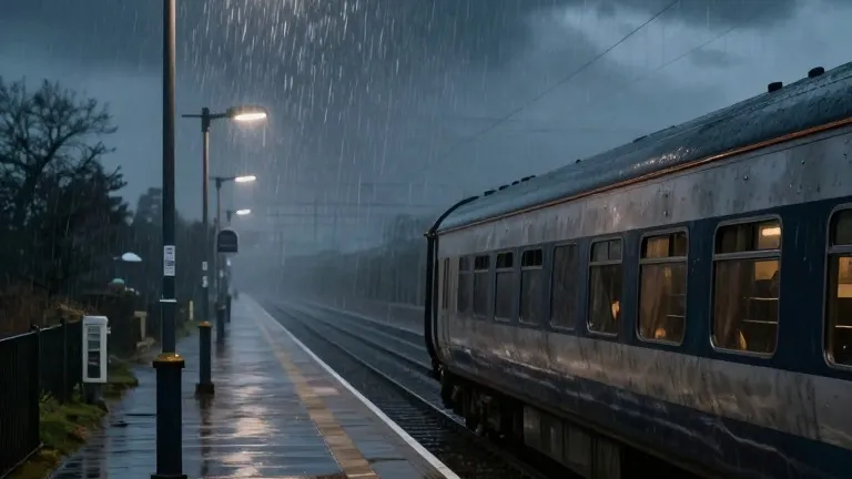 Illustration for: Storm Boelo: 80mph gusts and rail halts strike northern Britain