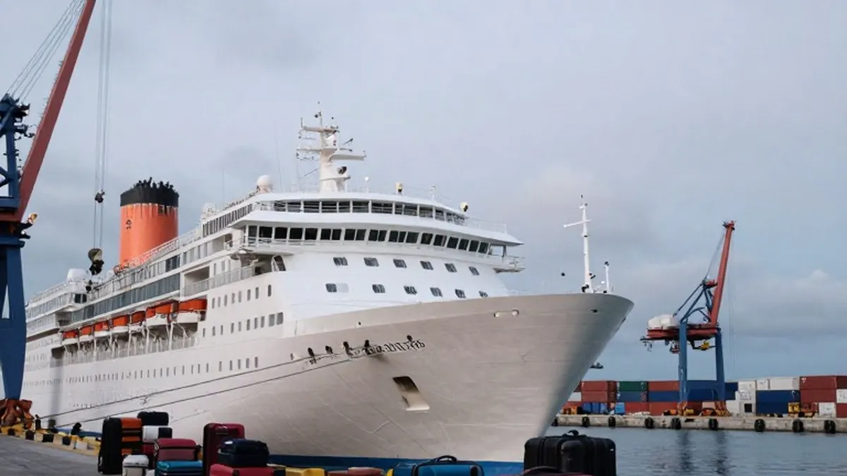 Illustration for: Around-the-World Residential Cruise Halts Voyage in Cambodia as Fuel Costs Soar