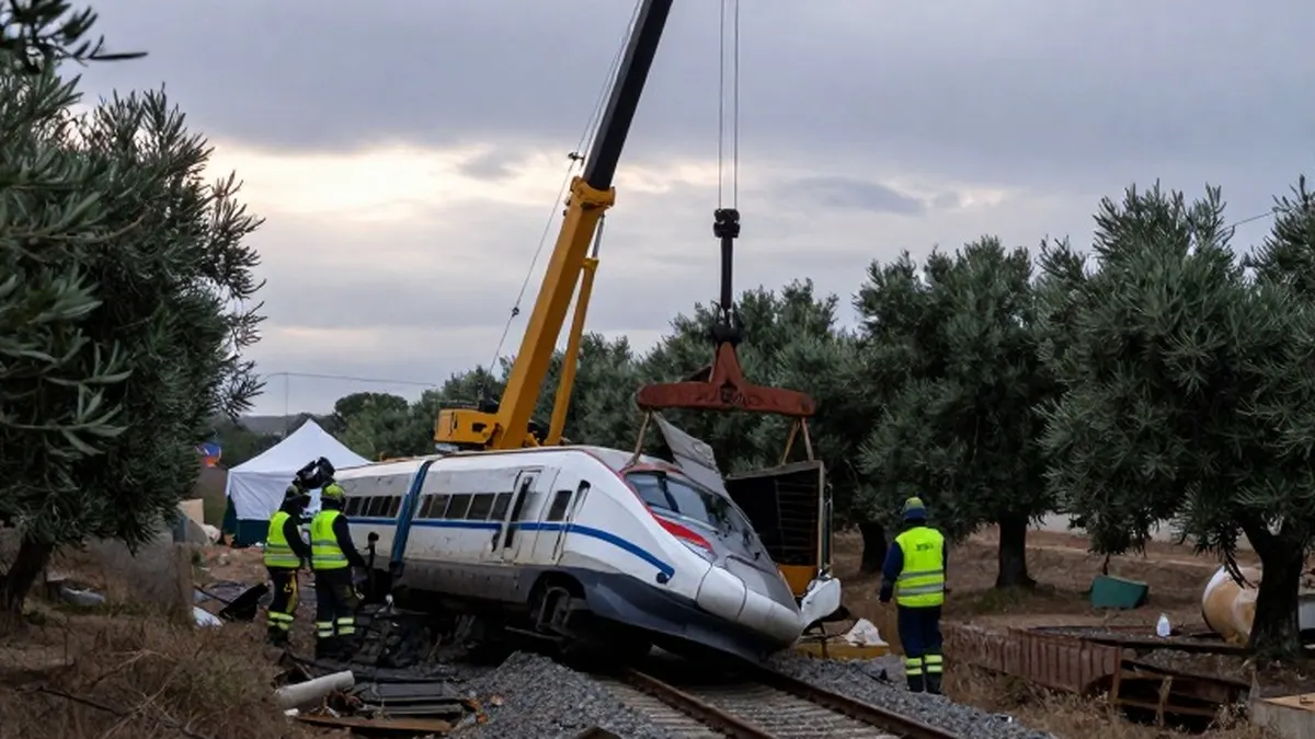 Illustration for: Spain Searches Wreckage After Second High-Speed Rail Disaster of the Year Leaves 69 Dead